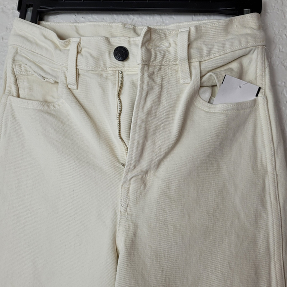 NWOT Apiece Apart Merida Cropped Straight-Leg Denim Jeans Size 24 Cream Cotton - Picture 4 of 14